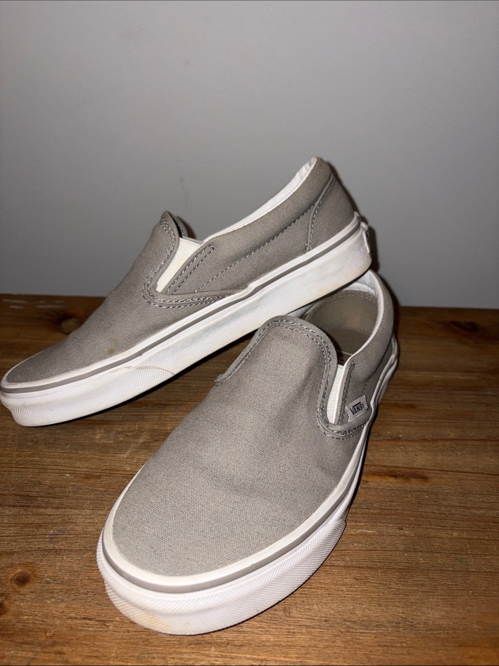 Vans Slip-On Loafers in Taupe Canvas Womens 6